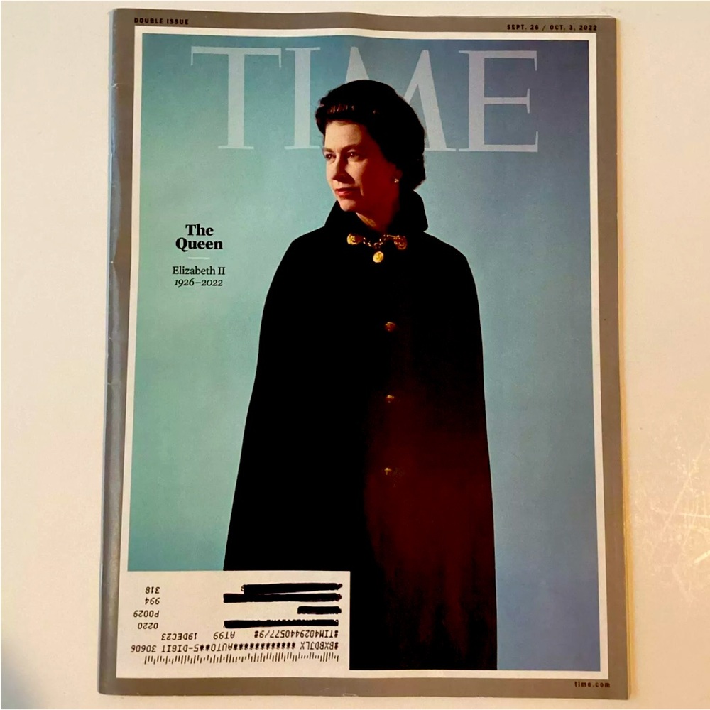 ELIZABETH II, TIME MAGAZINE 1st print SEP 26-OCT 3, 22’ QUEEN-1926-2022 COLLECT